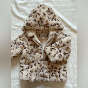 Widgeon Super Soft Baby Teddy Jacket in a Leopard Print Faux Fur